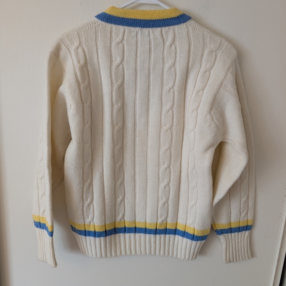 Vtg Saks Fifth Avenue Womens S Wintuk Orlan Cable Knit Sweater Tennis Preppy - Picture 5 of 6